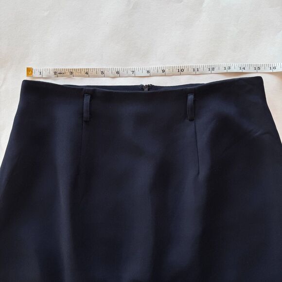 Y2K Vintage Halston Womens Knee Length Navy Pencil Skirt with Belt Loops Size 12 - Picture 7 of 8